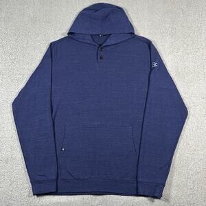 Turtleson Hoodie Mens L Blue Pullover Soft Cotton Stretch Golf Club Sweatshirt
